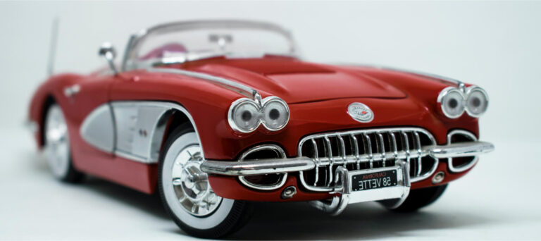 Corvette illustrating demo car restorer garage website